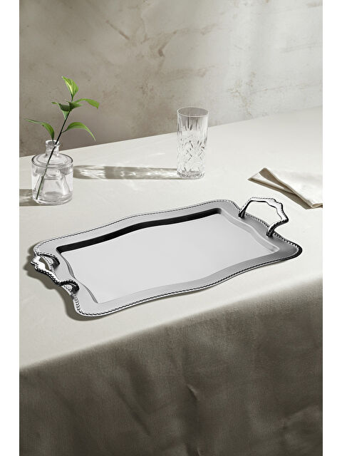 Nehir Zincir Saten Çelik Çay Tepsi - S000520817-18105