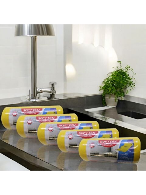 Technow Softtex 15 Kesimli Sarı Kopar Kullan Rulo Temizlik Bezi 27x30 Cm 5 Adet - S000374263-20072