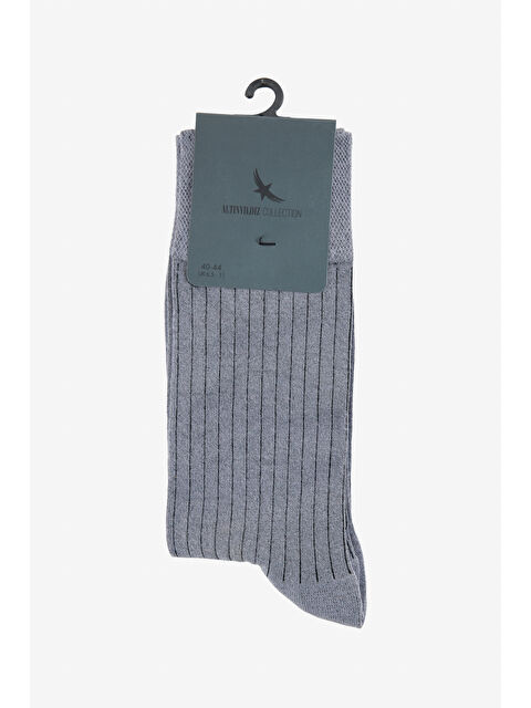 Altınyıldız Classics Erkek Gri-Siyah Desenli Tekli Soket Çorap - S000413093-37287