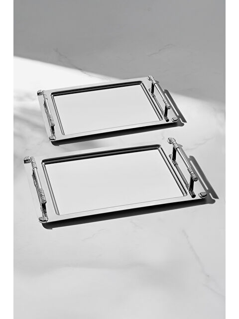 Nehir Paris Saten 2'li Çelik Tepsi Seti - S000520827-18105