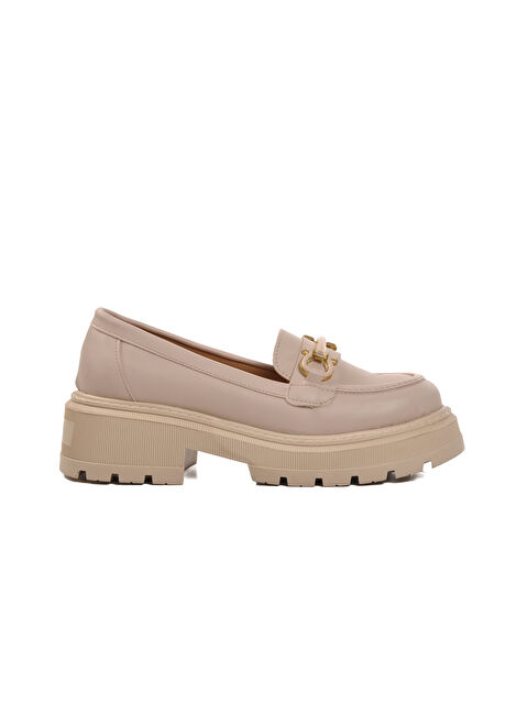 Ayakmod Bej Cilt Kadın Loafer Ayakkabı 572377 - S000293336-19927