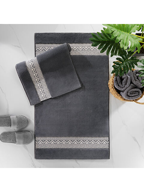 SCHAFER Home Julia 2’li Pamuk Banyo Paspası 60x100 / 40x60 Cm - Gri - S000520837-20600