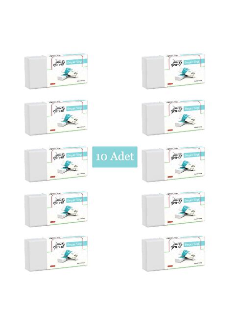 Gen-Of No:20 Büyük Boy Pvc Free Beyaz Silgi 10 Adet - S000212261-20063
