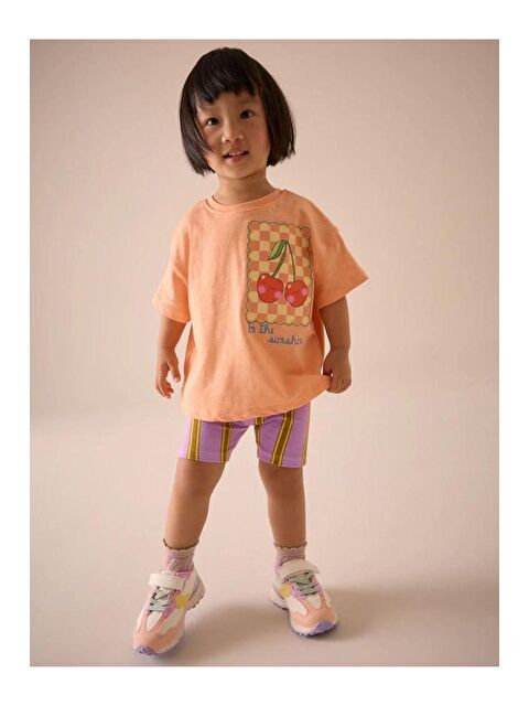 Monila Kız Çocuk Baskılı Pamuklu Şortlu Altüst Takım - S000515919-37662