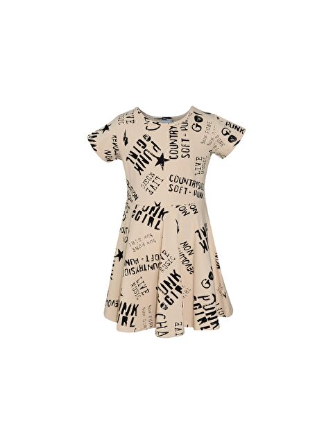 Lovetti Punk Gırl Kız Çocuk Desenli Kısa Kollu Elbise - S000318951-23173