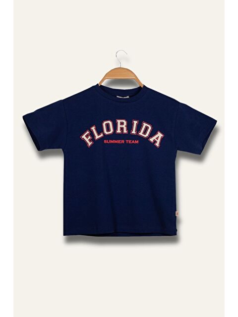 ZEYLAND Erkek Çocuk Florida Baskılı T-Shirt - Lacivert - S000362961-21164