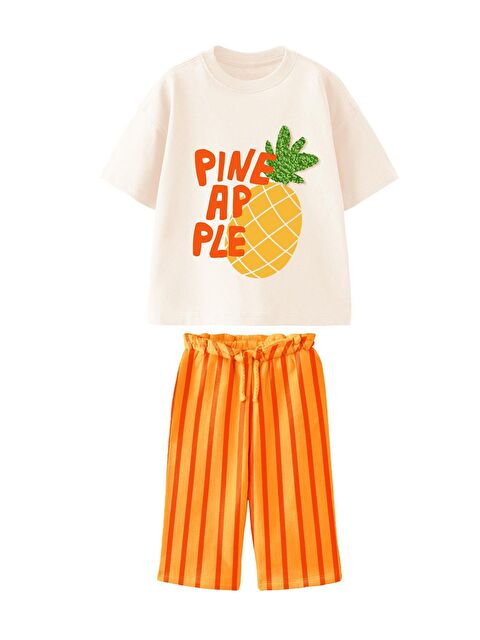 Monila Kız Çocuk Müslin Jogger Pantolonlu Nakış Detaylı Alt Üst Takım - S000515920-37662