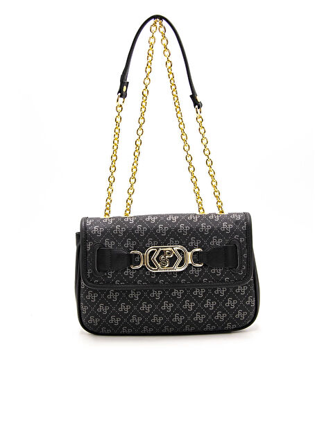 Silver Polo Kadın Çapraz Çanta 1087-43844 ÇAPRAZ BAYAN ÇANTASI M178 SİYAH PLATİN-MAT SİYAH - S000507361-19351