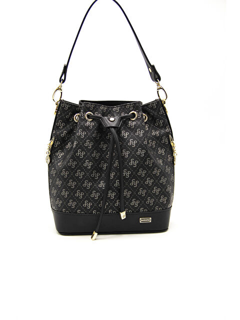 Silver Polo Kadın Çapraz Çanta 492-43310 M178 Siyah Platin-Mat Siyah - S000507369-19351