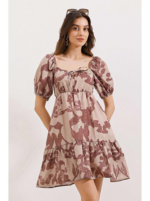 Bigdart 2351 Kloş Poplin Elbise - D.Gül Kurusu - S000089476-20028