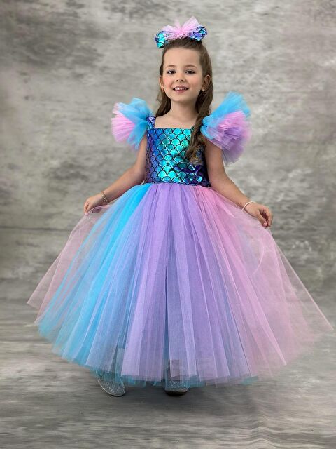 Magu Deniz Kızı Tütü Etekli Kız Çocuk Abiye Elbise - S000378508-23173