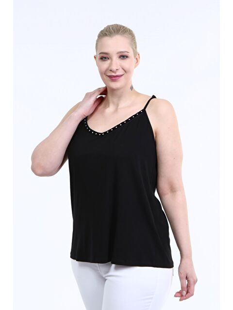 Mylinemoda Askılı Şerit Detay Penye Bluz - S000239547-19351