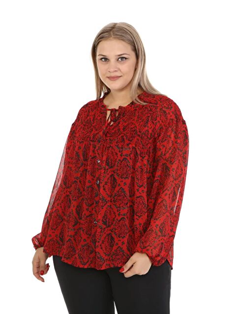 Mylinemoda Gipe Detaylı Şifon Bluz - S000239544-20045