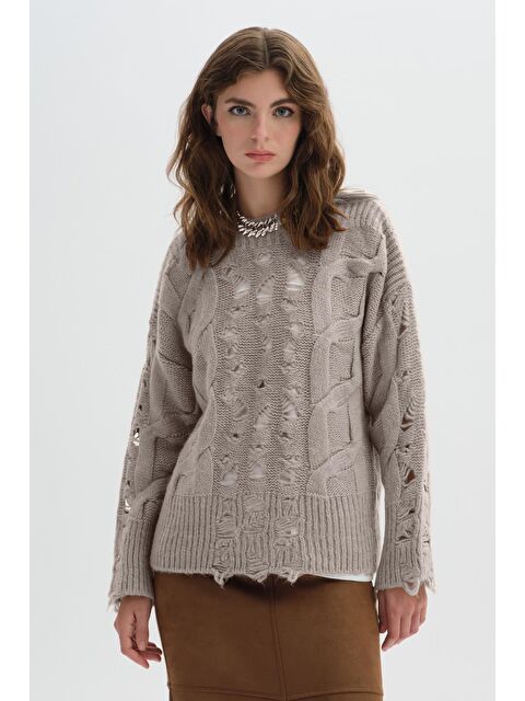 Sherin Bej Delikli Triko Kazak - S000303480-19928