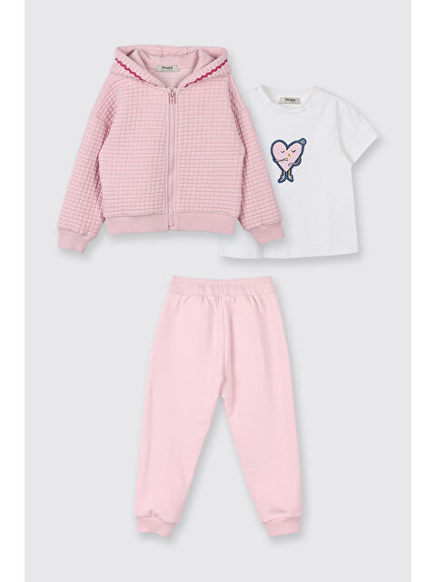 Panço Kız Bebek Pembe 3'lü Eşofman Takım - S000524596-20024