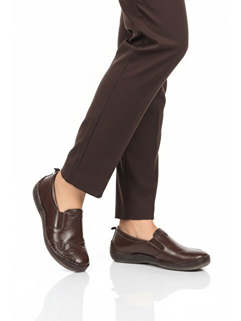 Ayakmod Premium Kahve Hakiki Deri Anatomik Kadın Casual Ayakkabı 44404 Z - S000530410-19413