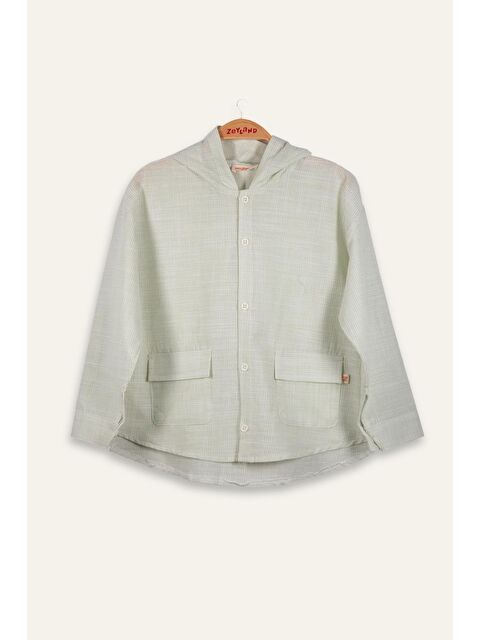 ZEYLAND Erkek Çocuk Çizgili Keten Gömlek - Yeşil Çizgili - S000362991-18194