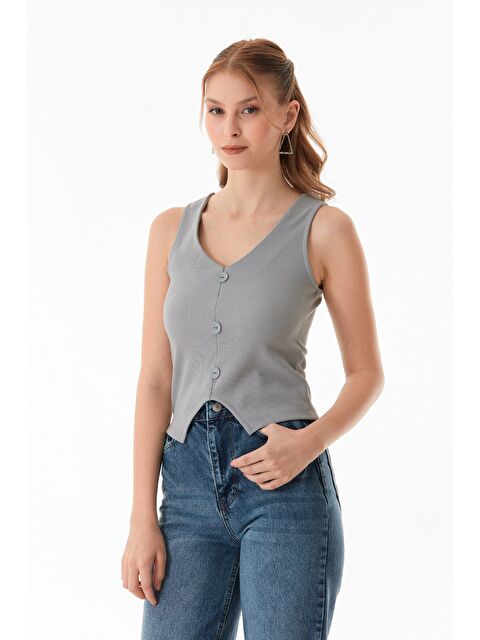 Fullamoda Basic Fitilli Düğmeli Yelek - S000380716-20600