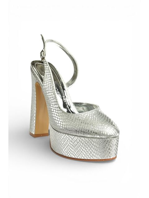 Fox Shoes Gümüş Kadın Topuklu Ayakkabı Y246195107 - S000531893-18105
