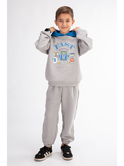 Harika Kids Erkek Çocuk Baskılı Kapüşonlu Eşofman Takımı - S000298463-20600