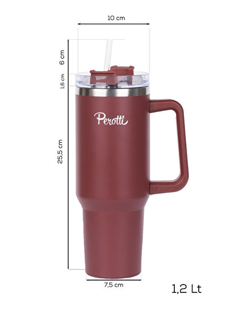 Perotti 17236-1 Colte V2 Paslanmaz Çelik Sporcu Termos Bardak Matara Kırmızı 1,2 Lt - S000406864-20043