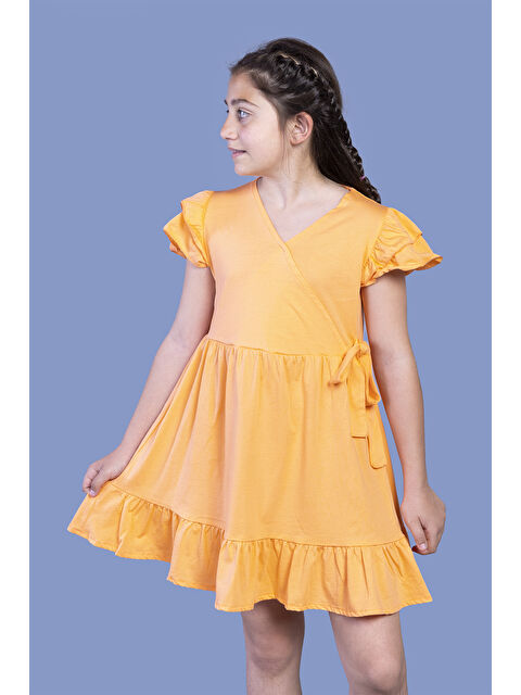 Toontoykids Kız Çocuk Yandan Bağlama Detaylı Kruvaze Elbise - S000420102-20013