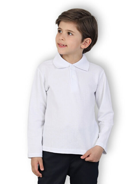Modanino Erkek Çocuk %100 Pamuk Okul Tarz Uzun Kol T-Shirt 5-17 Yaş 12274 - S000429214-20063