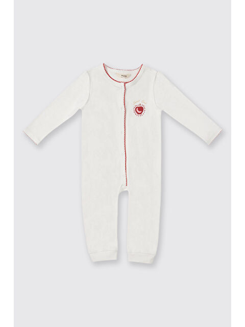 Panço Yenidoğan Baskı Detaylı Ekru Tulum - S000527330-19965