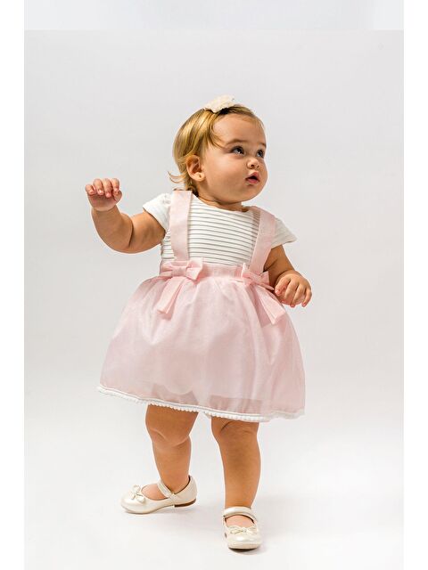 Monila Kız Çocuk Nervür Detaylı Parlak Etekli Doğum Günü Özel Elbisesi - S000518319-20024