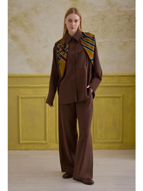 HE-QA Düz Kesim Pantolon Kahve - S000524602-19413
