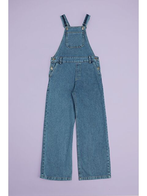 Fullamoda Önü Cepli Kız Çocuk Jean Salopet