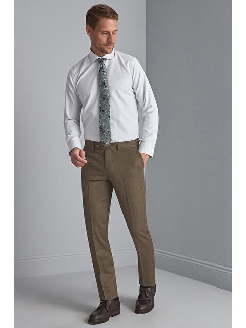 igs Bej Rahat Kalıp Normal Bel Düz Pantolon - S000490484-19928