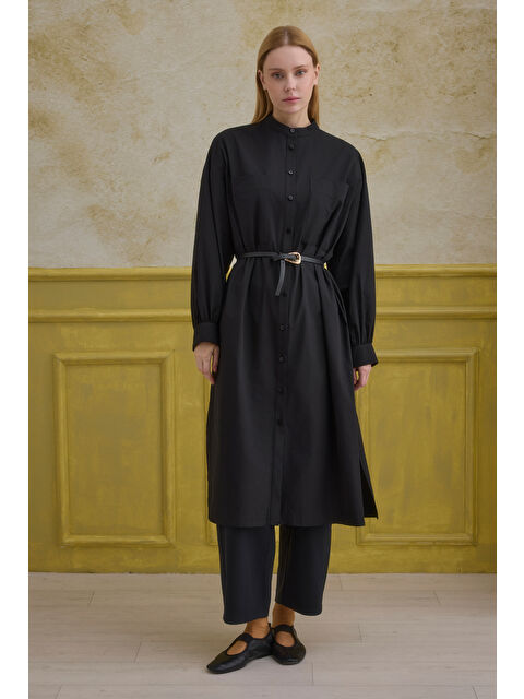 HE-QA Hakim Yaka Uzun Tunik Siyah - S000524606-19351