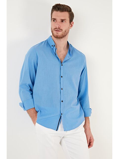 Buratti Regular Fit Düğmeli Yaka %100 Pamuk Erkek Gömlek CF20S111871 - S000000747-19393