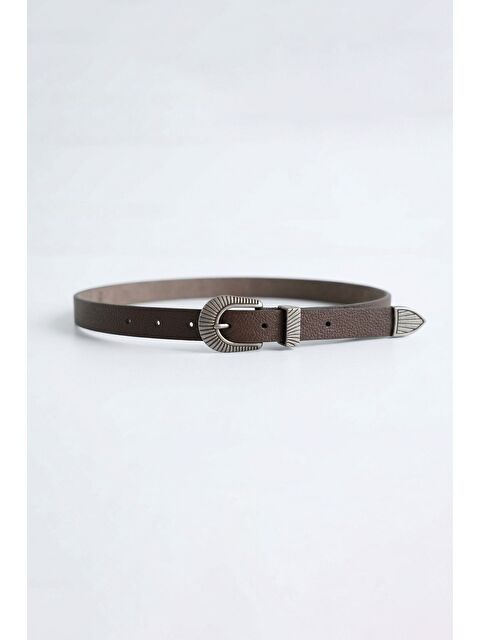 Abluka Online Erkek Western Toka Detaylı Deri Kemer Kahverengi