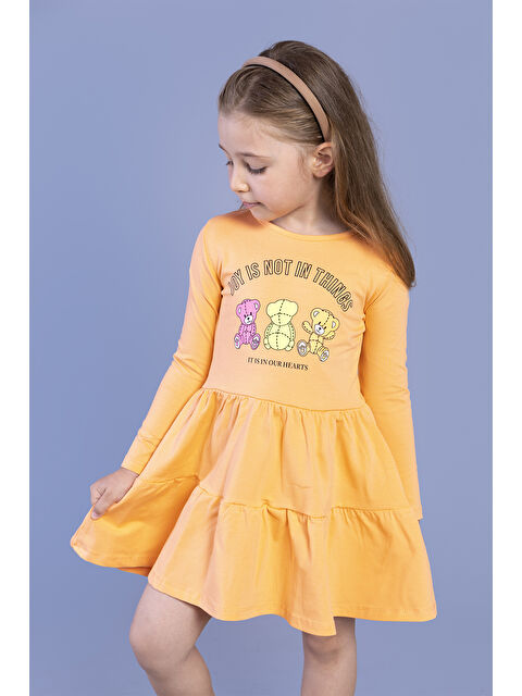 Toontoykids Kız Çocuk Ayıcık Baskılı Elbise - S000420106-20013