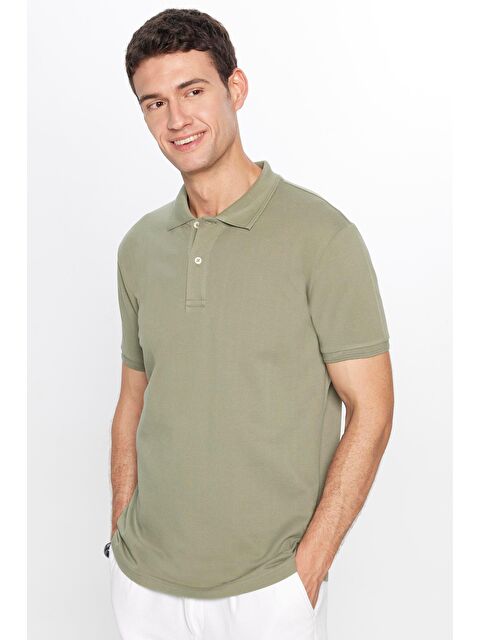 TUDORS Slim Fit Plain Pique Erkek Tişört