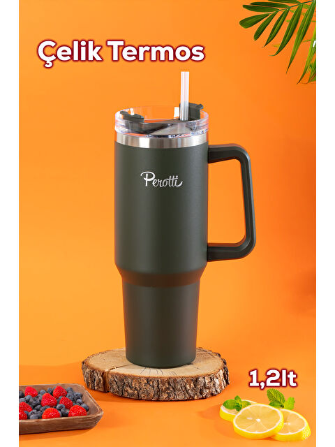 Perotti 17236-3 Colte V2 Paslanmaz Çelik Sporcu Termos Bardak Matara Yeşil 1,2 Lt - S000406868-29488