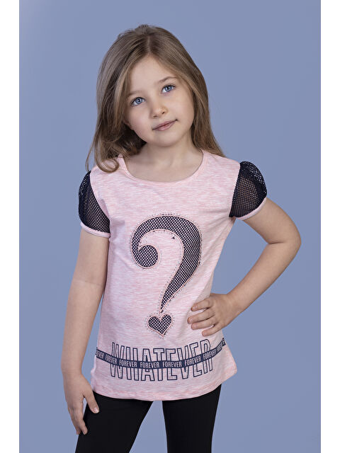 Toontoykids Kız Çocuk Nakışlı Taş İşlemeli Tişört