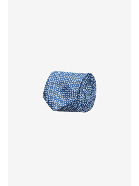 Altınyıldız Classics Erkek Lacivert-Beyaz Desenli Kravat