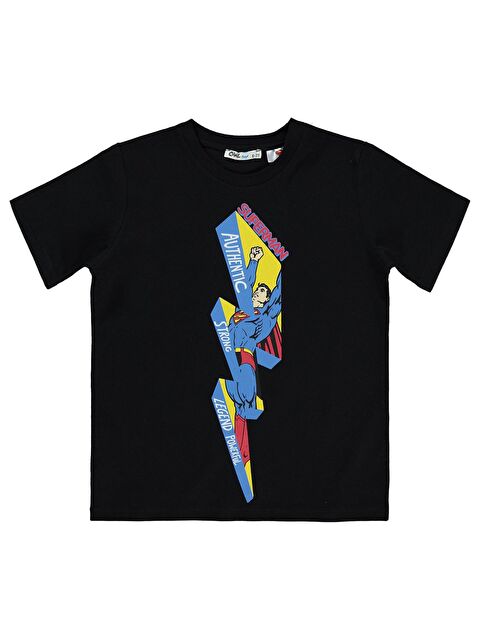 Civil Superman Erkek Çocuk Tişört 6-9 Yaş Siyah