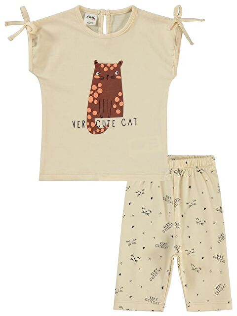 Civil Baby Kedi Baskılı 6-18 Ay Takım - Fil Dişi6-9 Ay - S000407452-19928