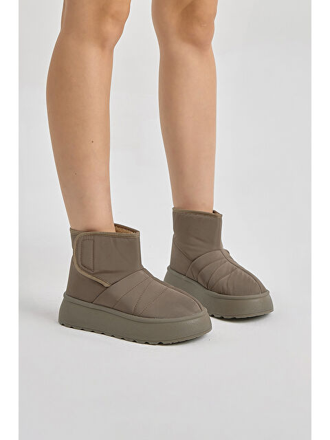 TONNY BLACK Kadın Vizon Kalın Poli Taban İçi Kürklü Cırtlı Bot - S000493922-26429