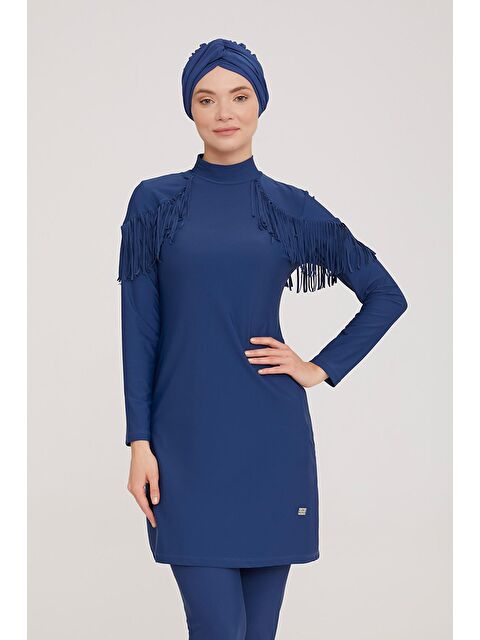 Adasea Likralı Tam Kapalı Tesettür Mayo Ramıra 4105 Açık Lacivert - S000127231-19459