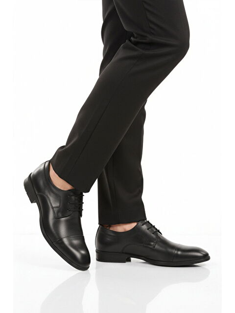 Ayakmod Premium Siyah Hakiki Deri Anatomik Erkek Klasik Ayakkabı 698 M