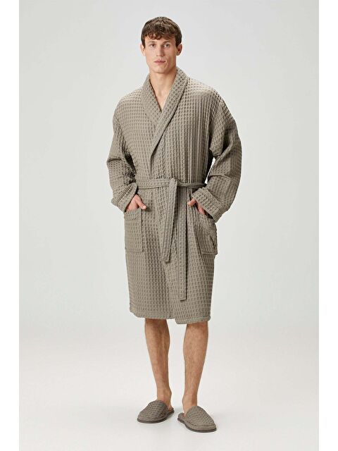 İrya Aura Waffle Erkek Bornoz Gri - S000503611-20600