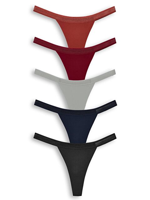 Hnx Lazer Kesim Petek Lastik Hayalet Kadın Tanga Külot 5'li - S000130983-37597