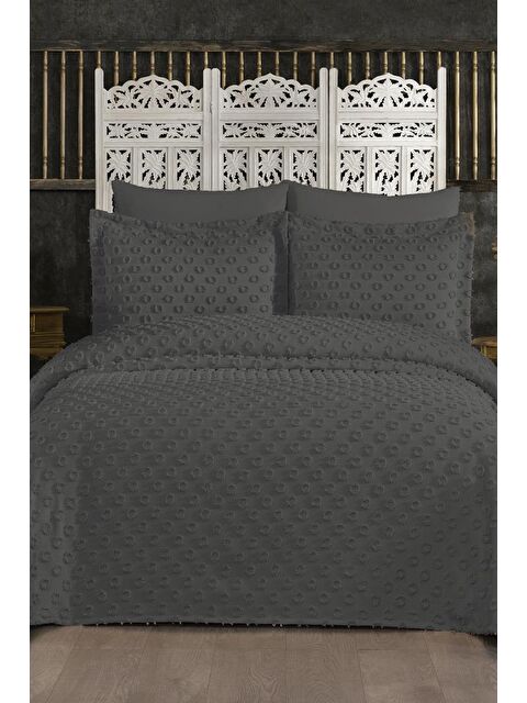 Çeyiz Diyarı Çeyizdiyarı Orya 3 Parça Pike Takımı Antrasit - S000511346-29666