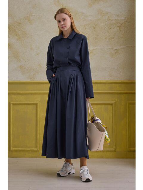 HE-QA %100 Pamuk Etek Lacivert - S000524614-21164