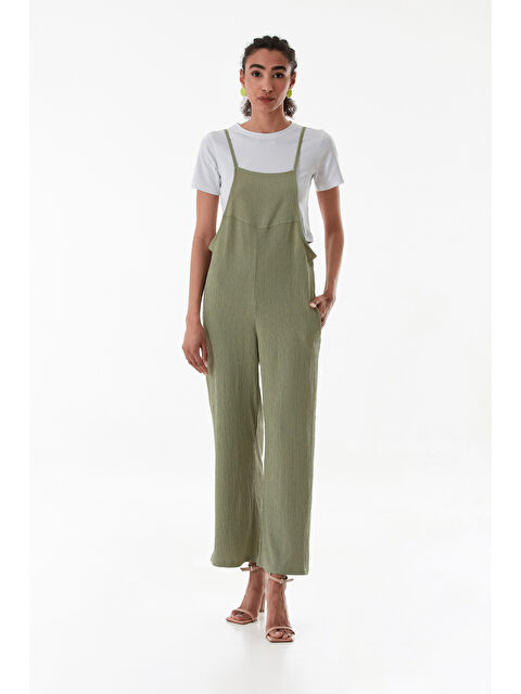 Fullamoda Krep Kumaş İp Askılı Tulum - S000380765-18547